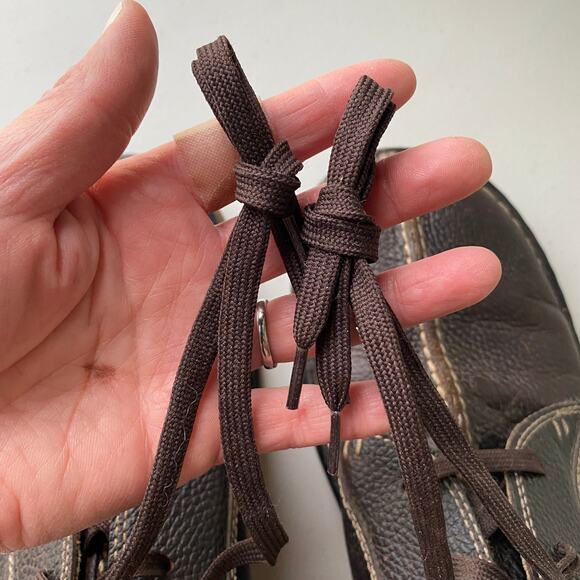 Vintage Dr. Martens Brown Pebbled Leather Split Toe Lace Up Oxfords Round Toe 13 main image 10